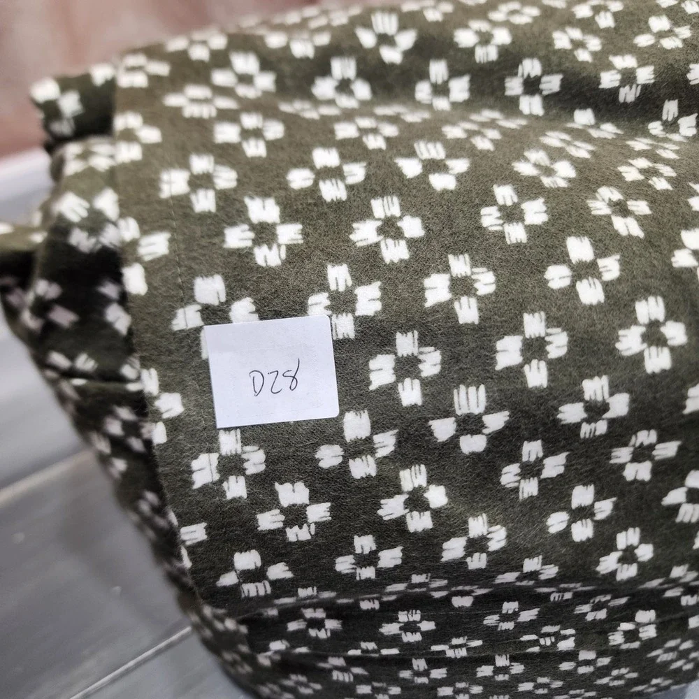 Threshold Full Ultra Soft Flannel Sheet Set Green White Geometric‎ Pattern